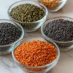 Assorted colorful lentils